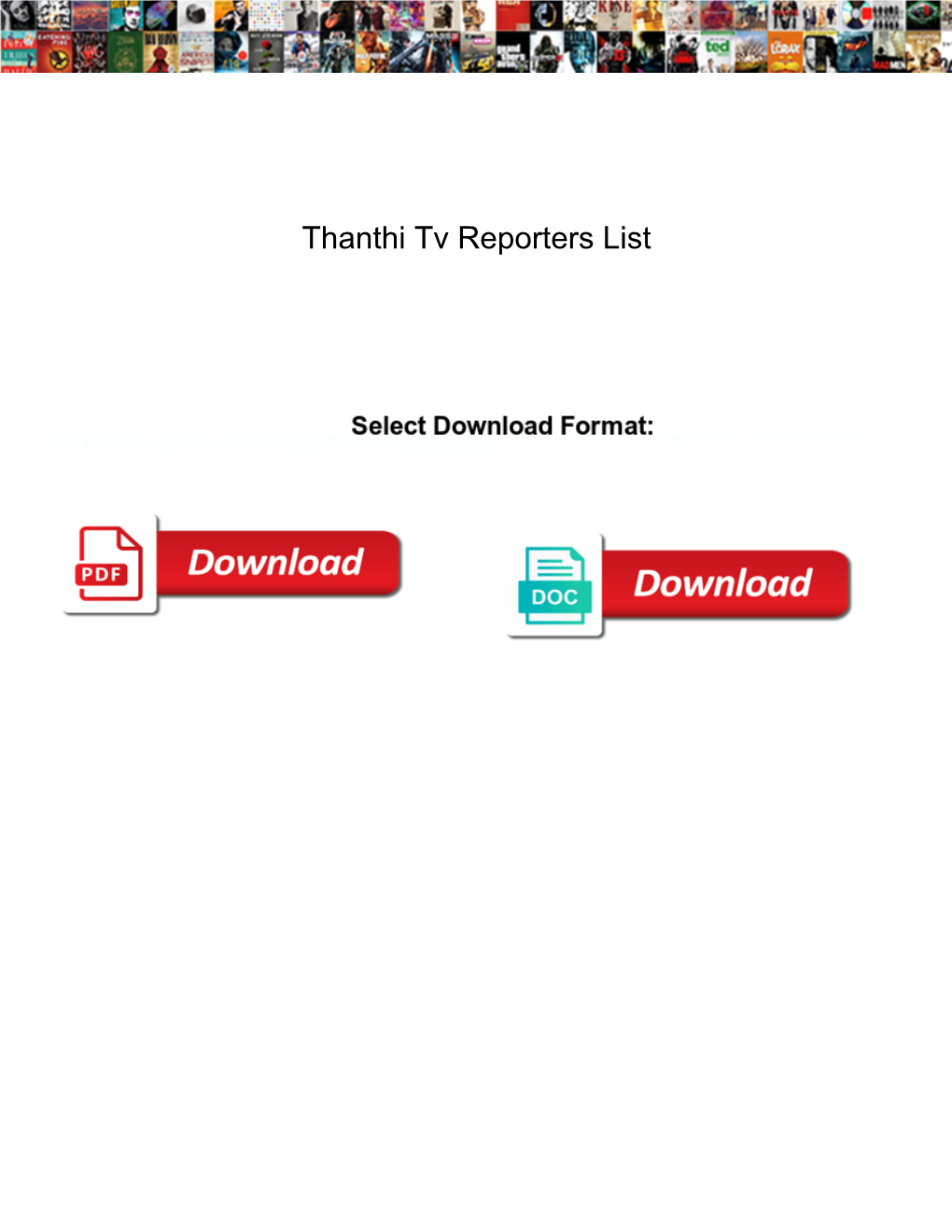 Thanthi Tv Reporters List