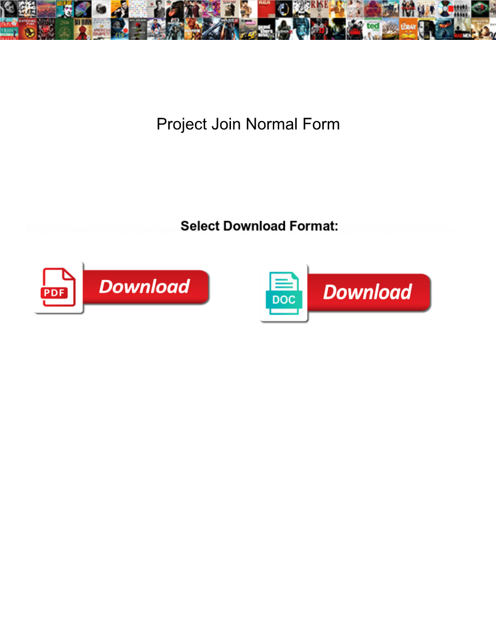 Project Join Normal Form