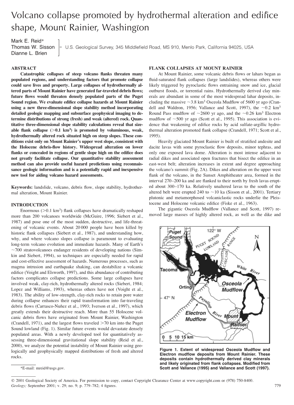 Volcano Collapse Promoted by Hydrothermal Alteration and Edifice