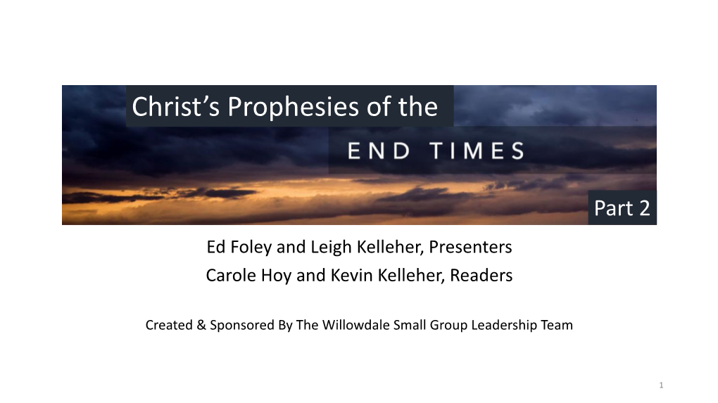 Christ's Prophesies Of