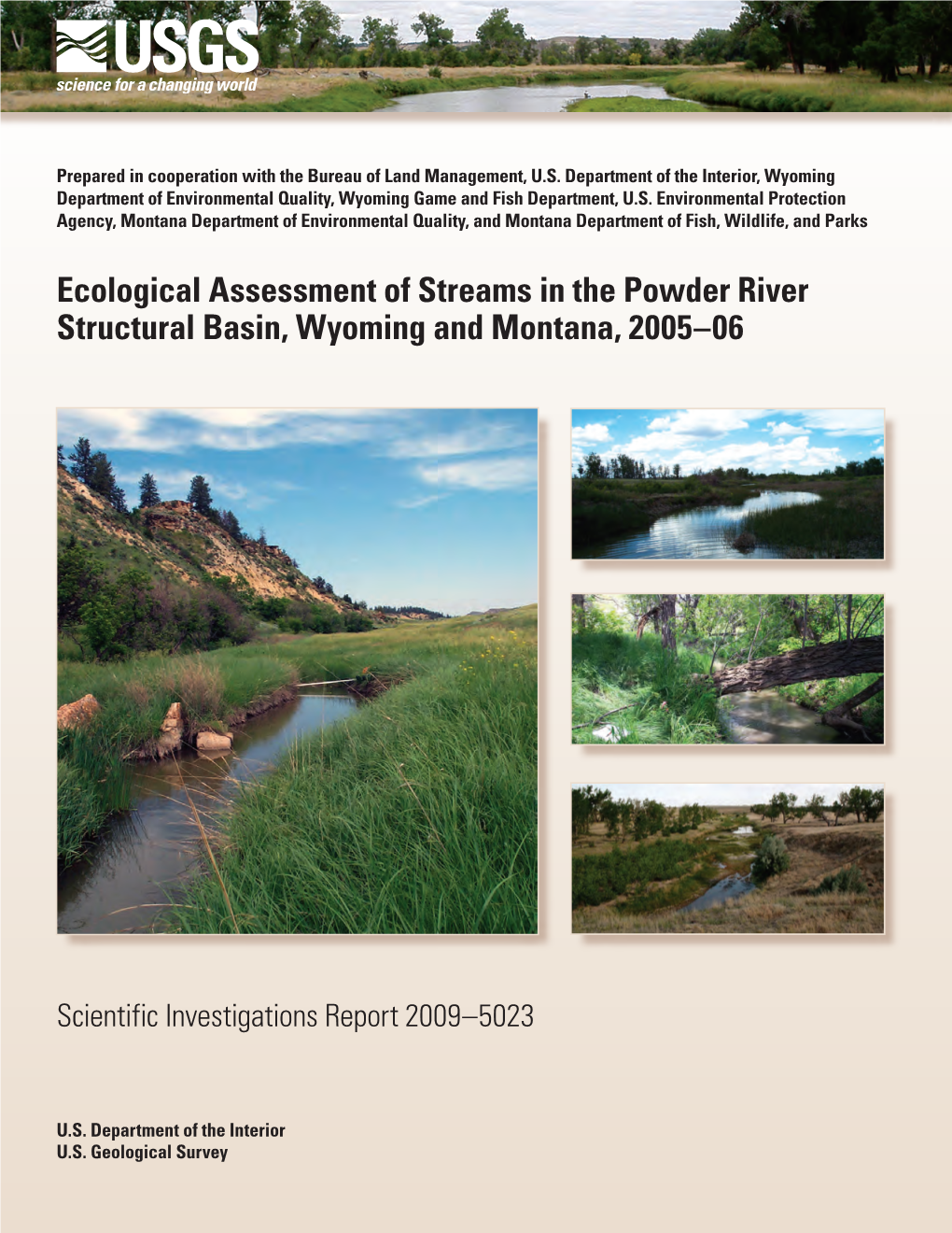 Ecological Assessment of Streams in the Powder River Structural Basin, Wyoming and Montana, 2005–06