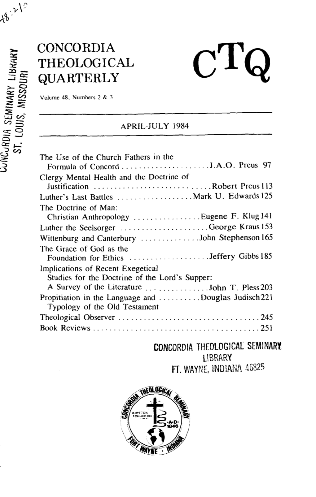 Implications of Recent Exegetical Studies for the Doctrine of the Lord's Supper: a Survey of the Literature