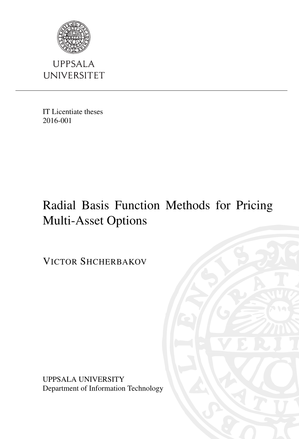 Radial Basis Function Methods for Pricing Multi-Asset Options