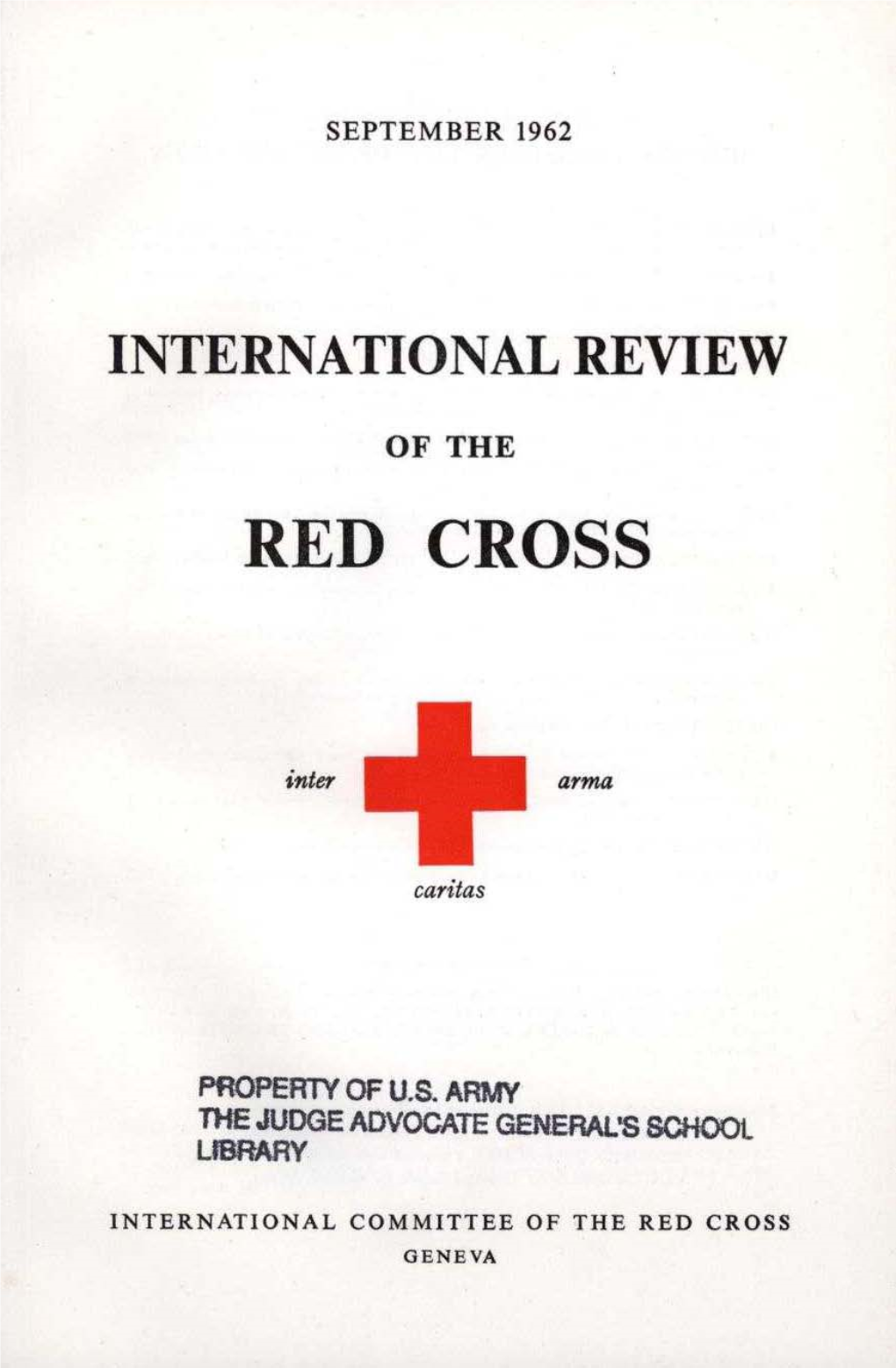 International Review of the Red Cross, September 1962, Second Year