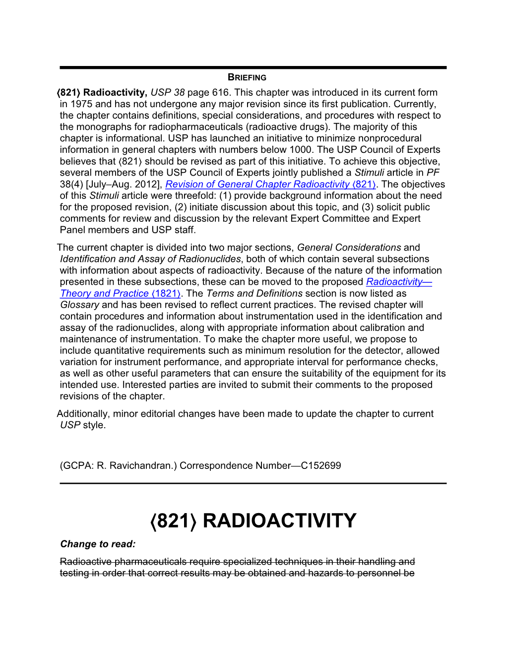 General Chapter <821> Radioactivity