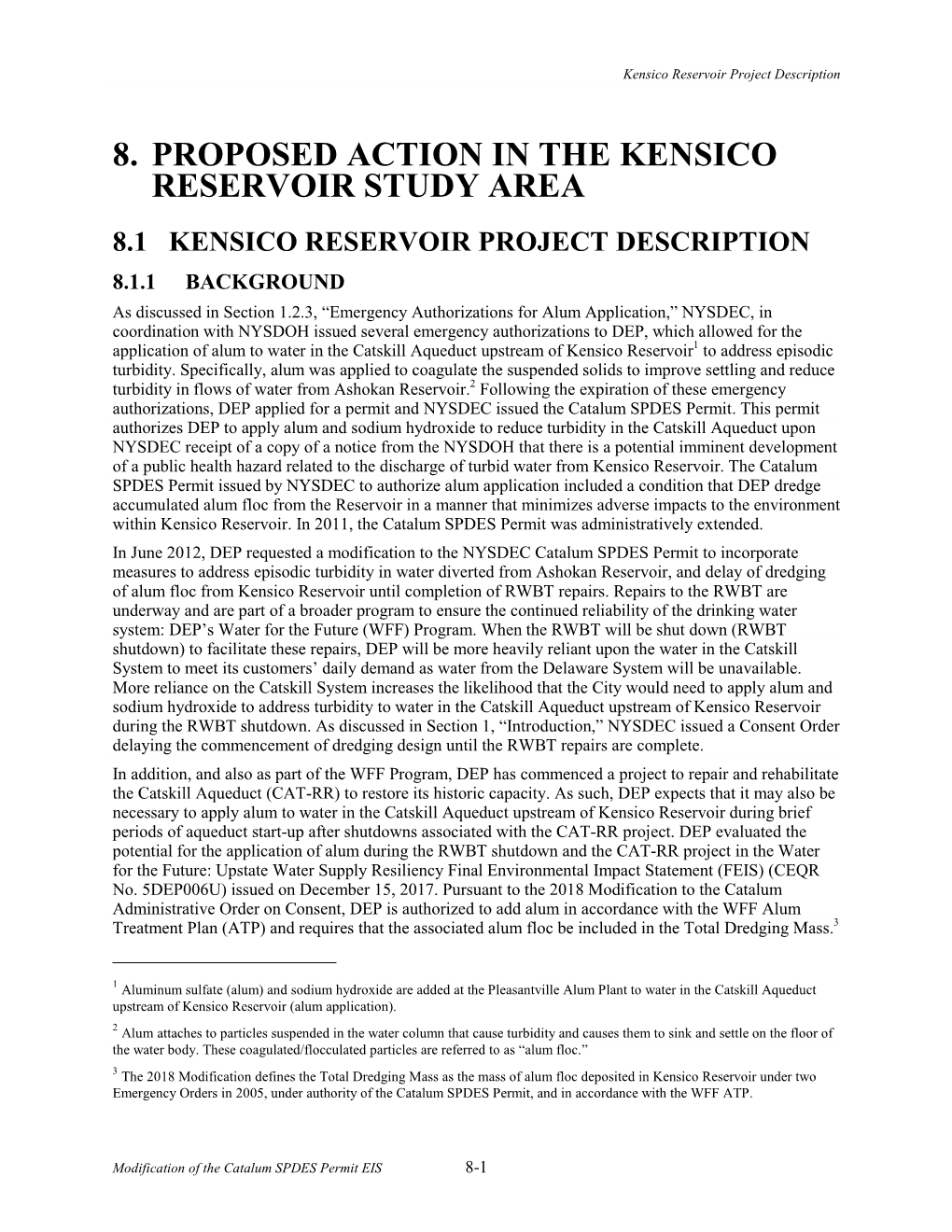 Proposed Action in Kensico Reservoir Study Area