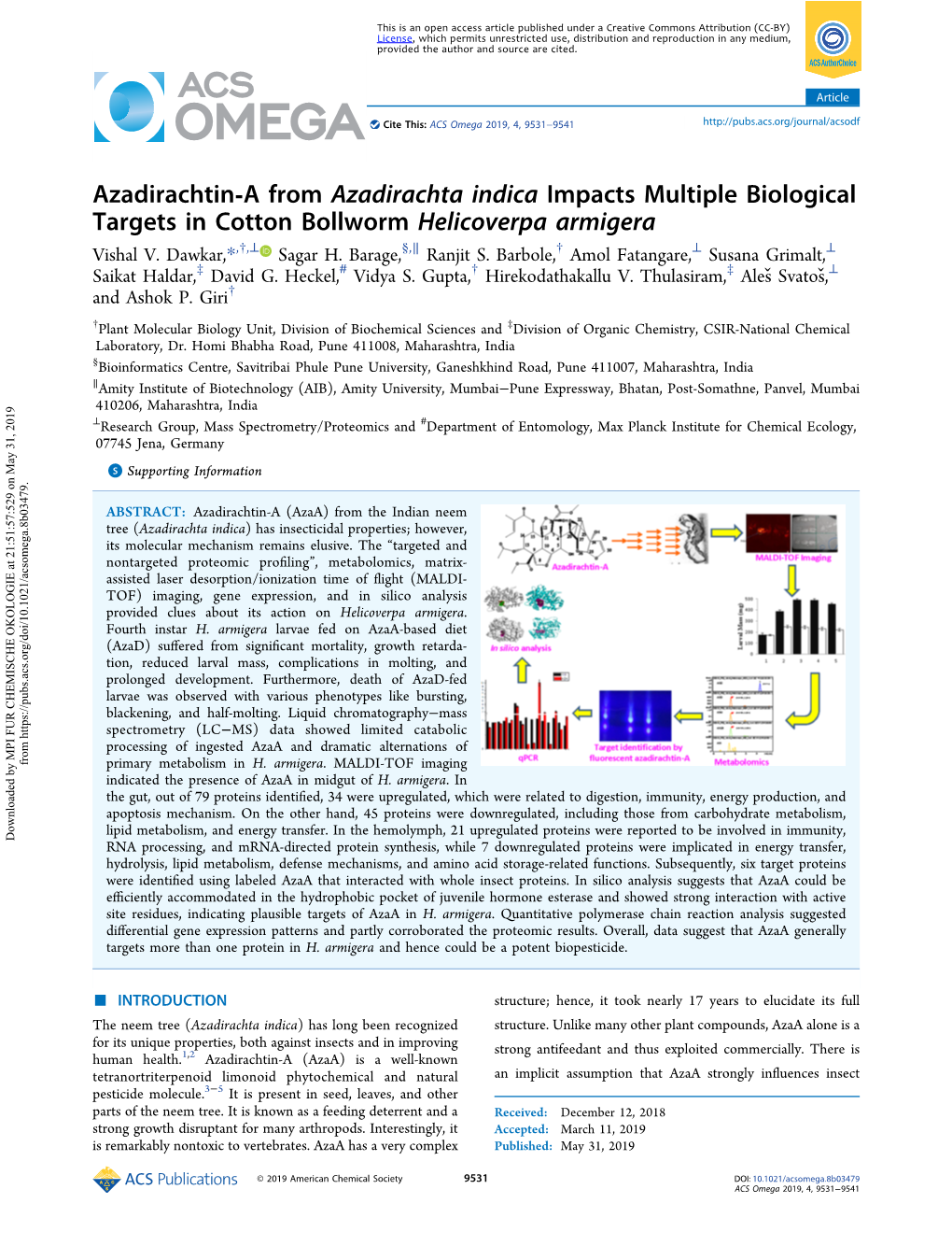 Azadirachtin-A from Azadirachta Indica Impacts Multiple Biological