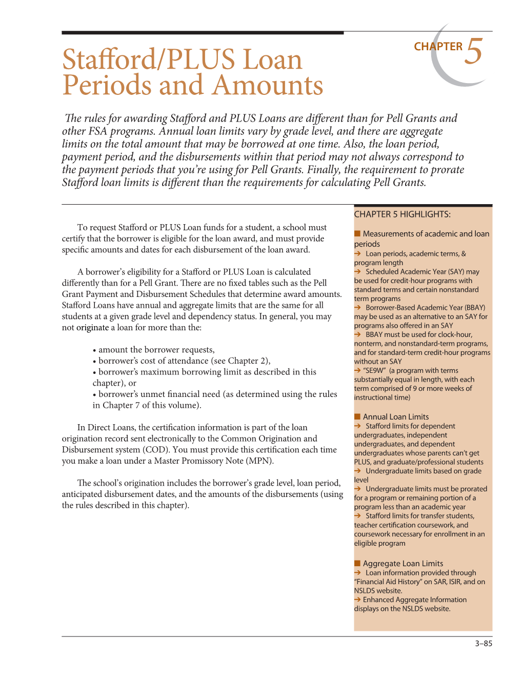 Stafford/PLUS Loan Periods and Amounts