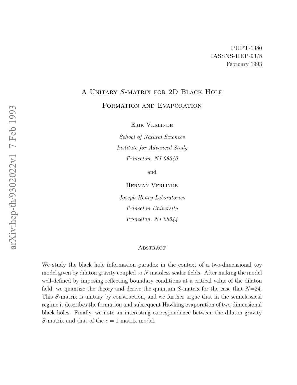 A Unitary S-Matrix for 2D Black Hole Formation and Evaporation