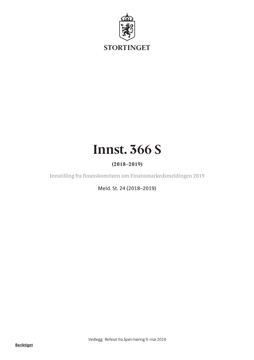 Innst. 366 S (2018–2019)