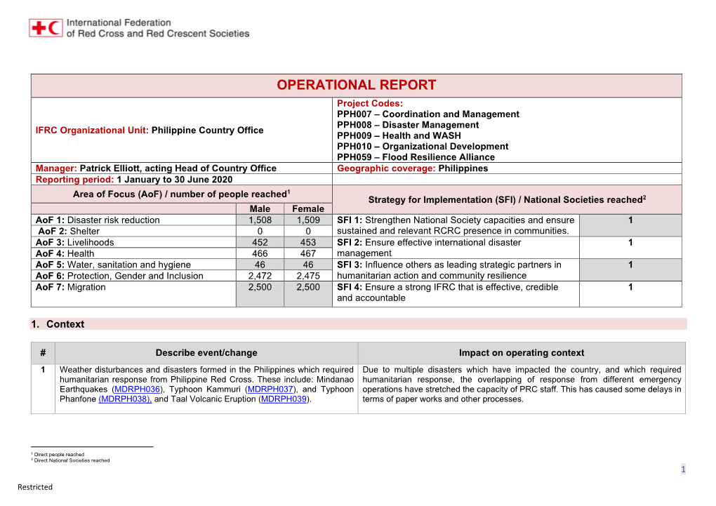 Operational Report