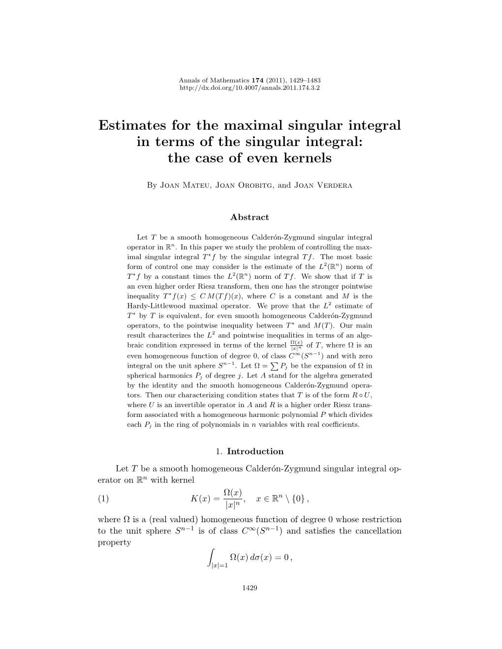Estimates for the Maximal Singular Integral in Terms of the Singular Integral: the Case of Even Kernels
