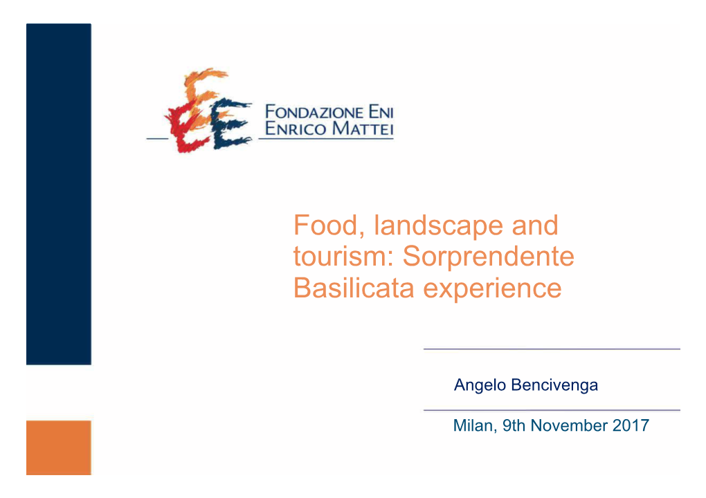 Food Landscape and Tourism