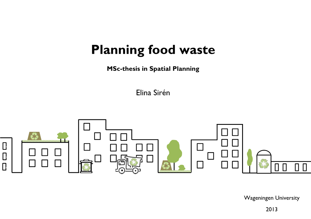Planning Food Waste