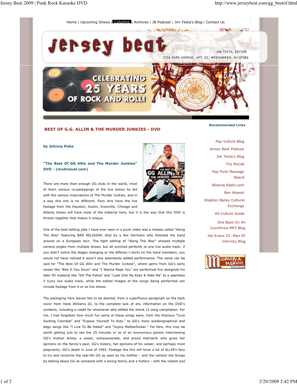 Jersey Beat 2009 | Punk Rock Karaoke DVD