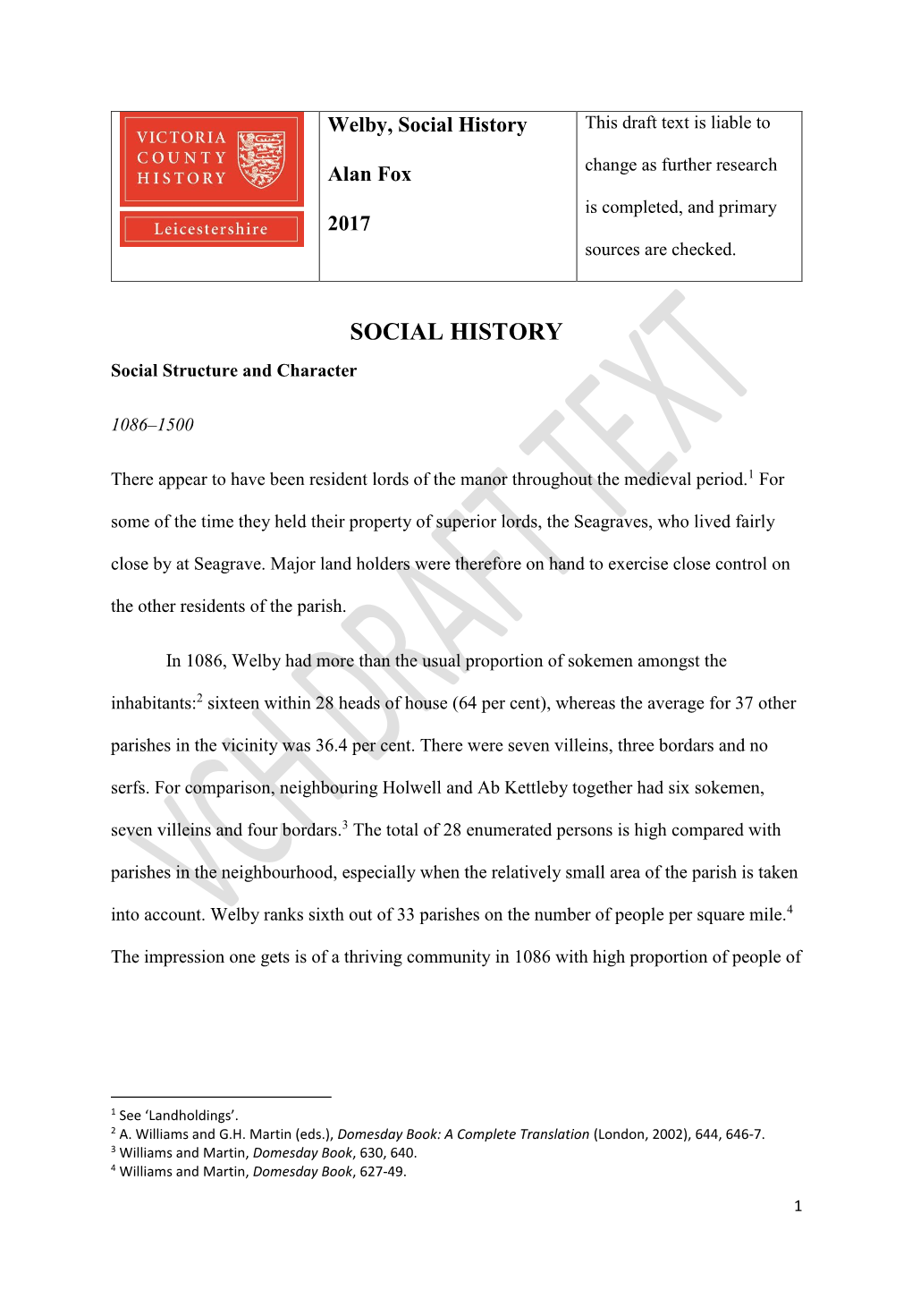 Social History This Draft Text Is Liable To