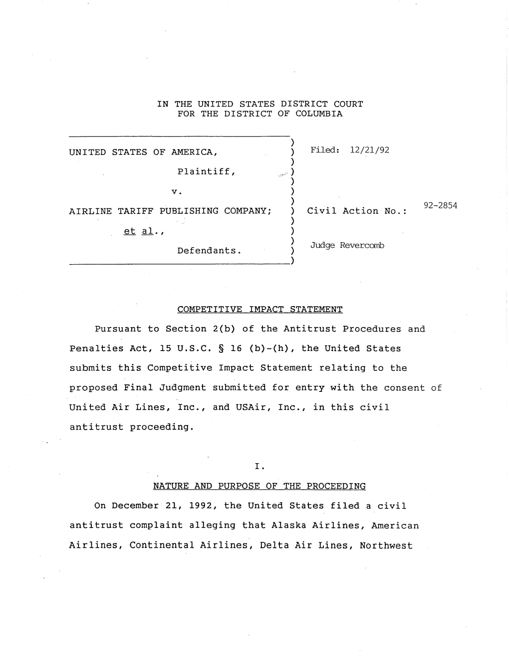 US V. Airline Tariff Publishing Company, Et