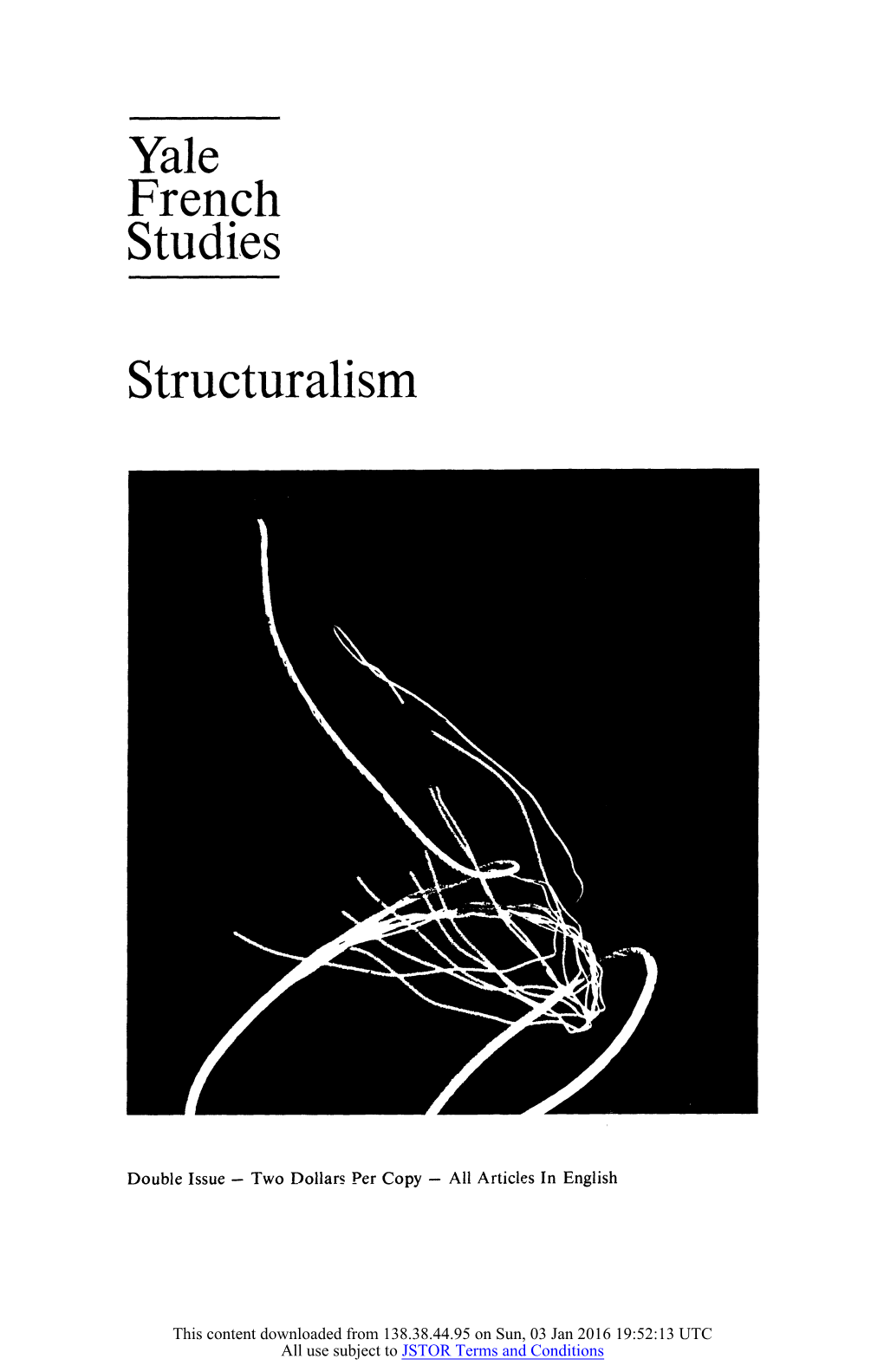 Yale French Studies Structuralism