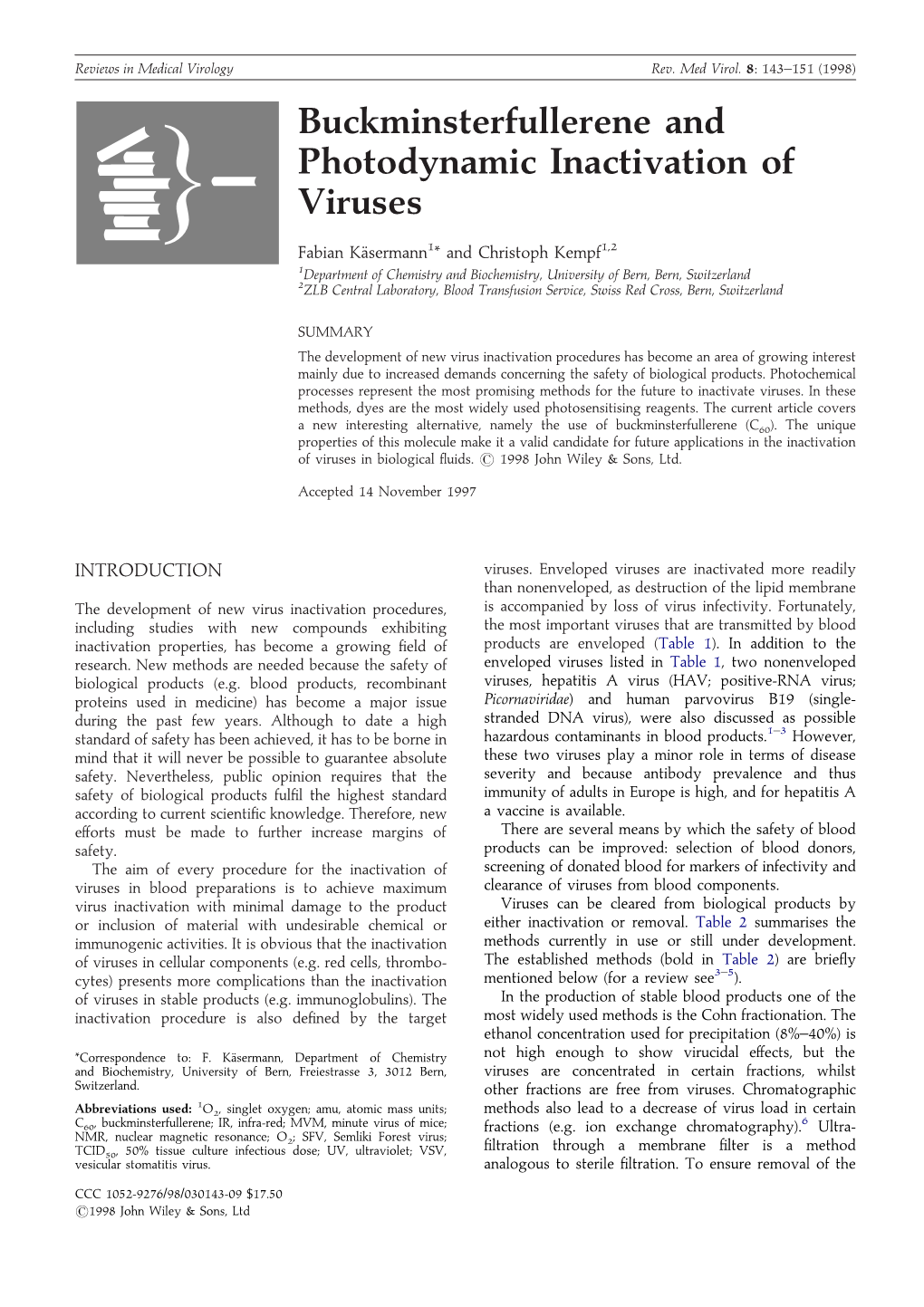 Buckminsterfullerene and Photodynamic Inactivation of Viruses