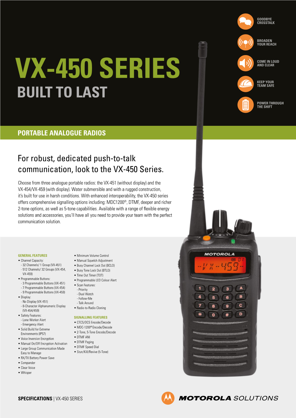 VX-450 Series Specification Sheet