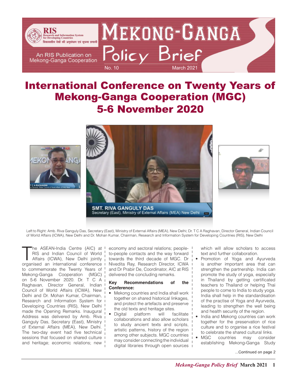 Mekong Ganga Policy Brief