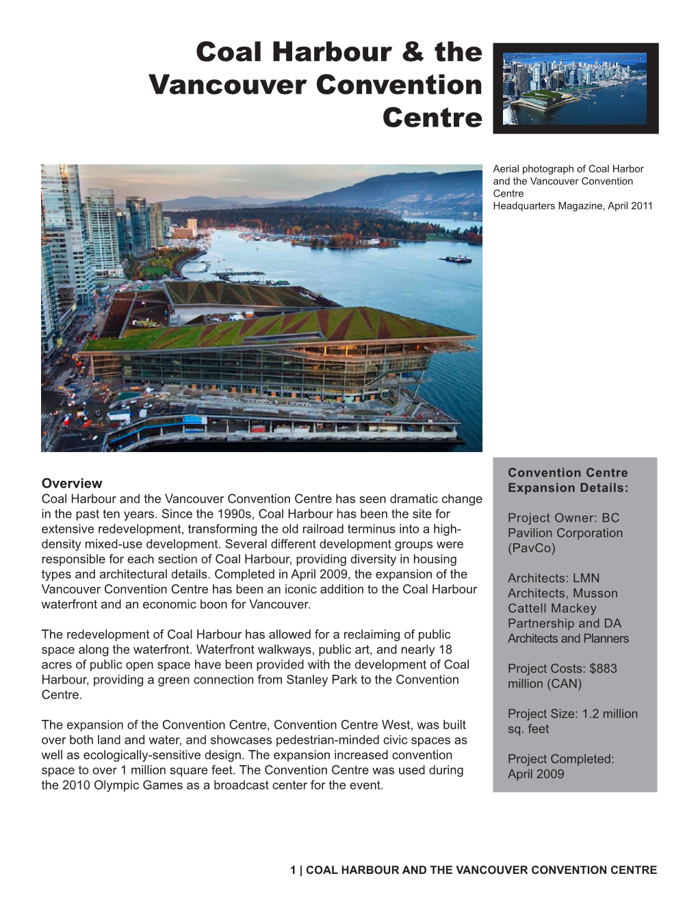 Coal Harbour & the Vancouver Convention Centre