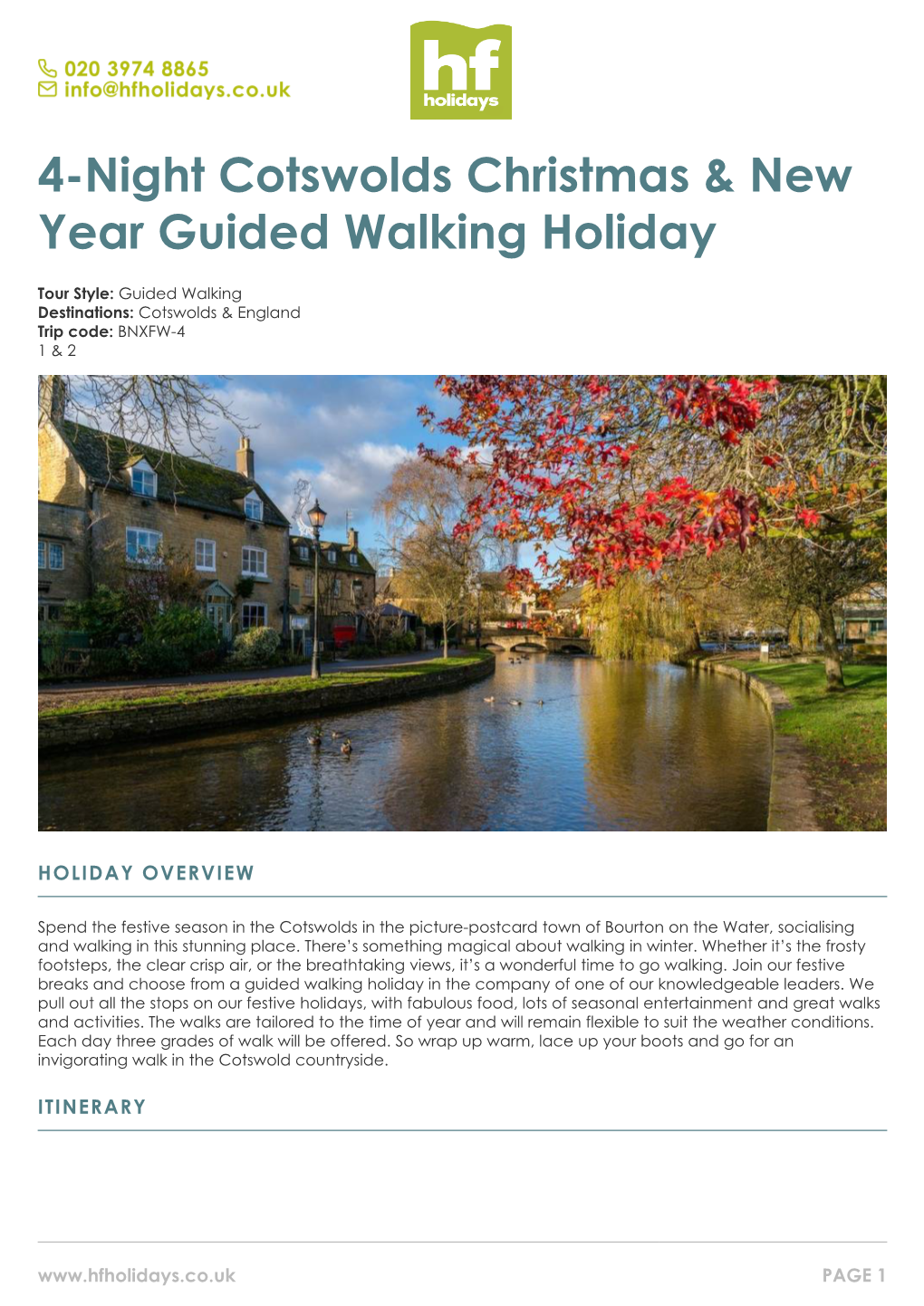 4-Night Cotswolds Christmas & New Year Guided