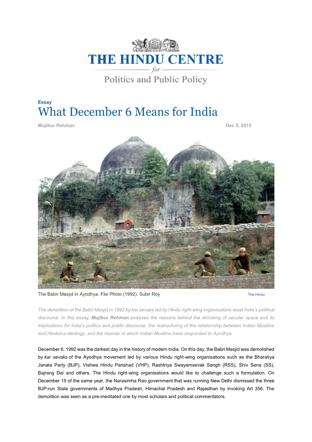 What December 6 Means for India