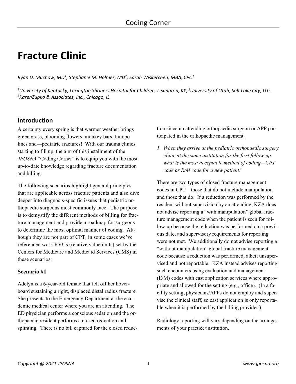 Fracture Clinic