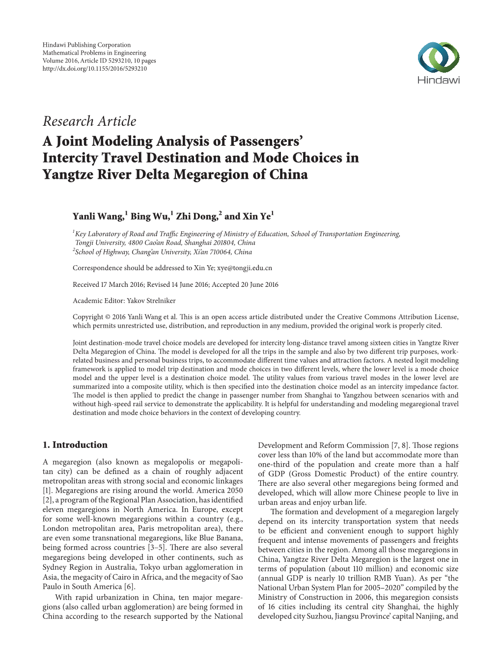 A Joint Modeling Analysis of Passengers' Intercity Travel