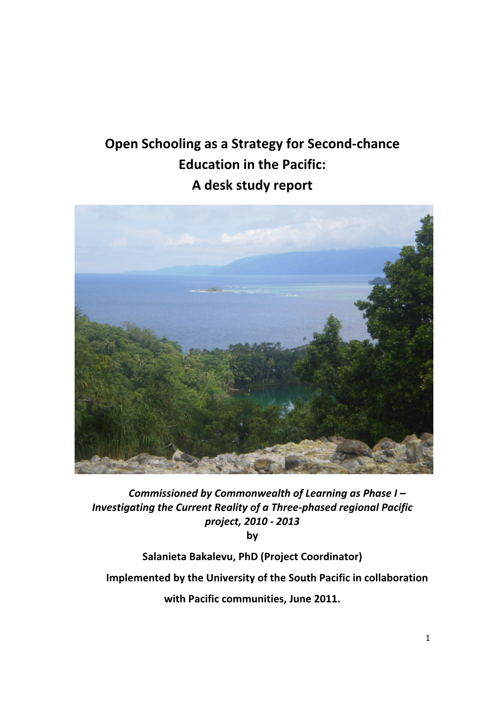 Open Schooling As a Strategy for Second-Chance Education in The