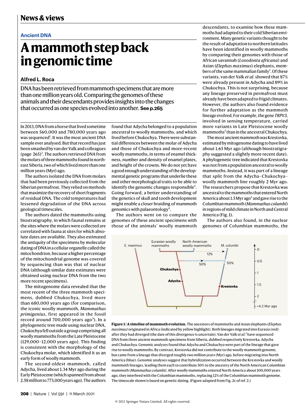 A Mammoth Step Back in Genomic Time