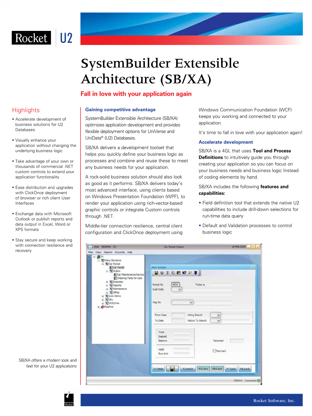 Systembuilder Extensible Architecture (SB/XA) Fall in Love with Your Application Again