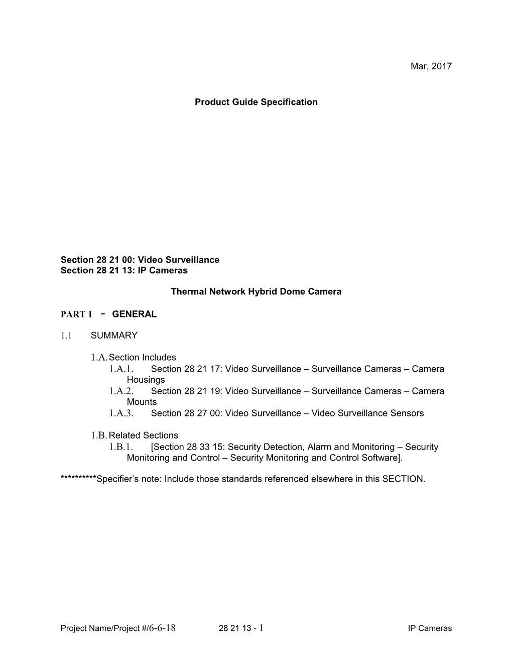 Product Guide Specification s15