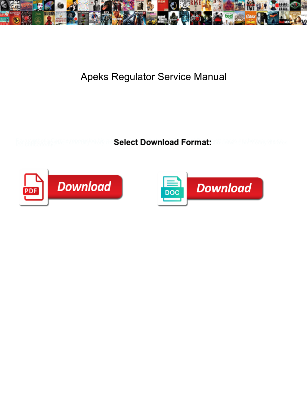 Apeks Regulator Service Manual