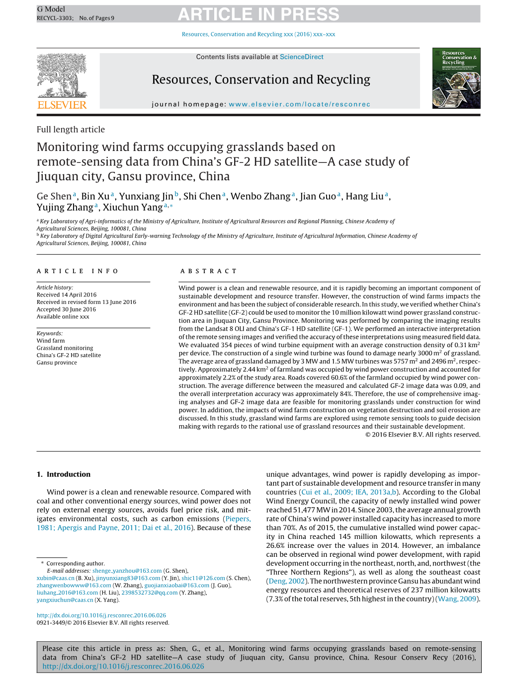 Monitoring Wind Farms Occupying Grasslands Based on Remote-Sensing