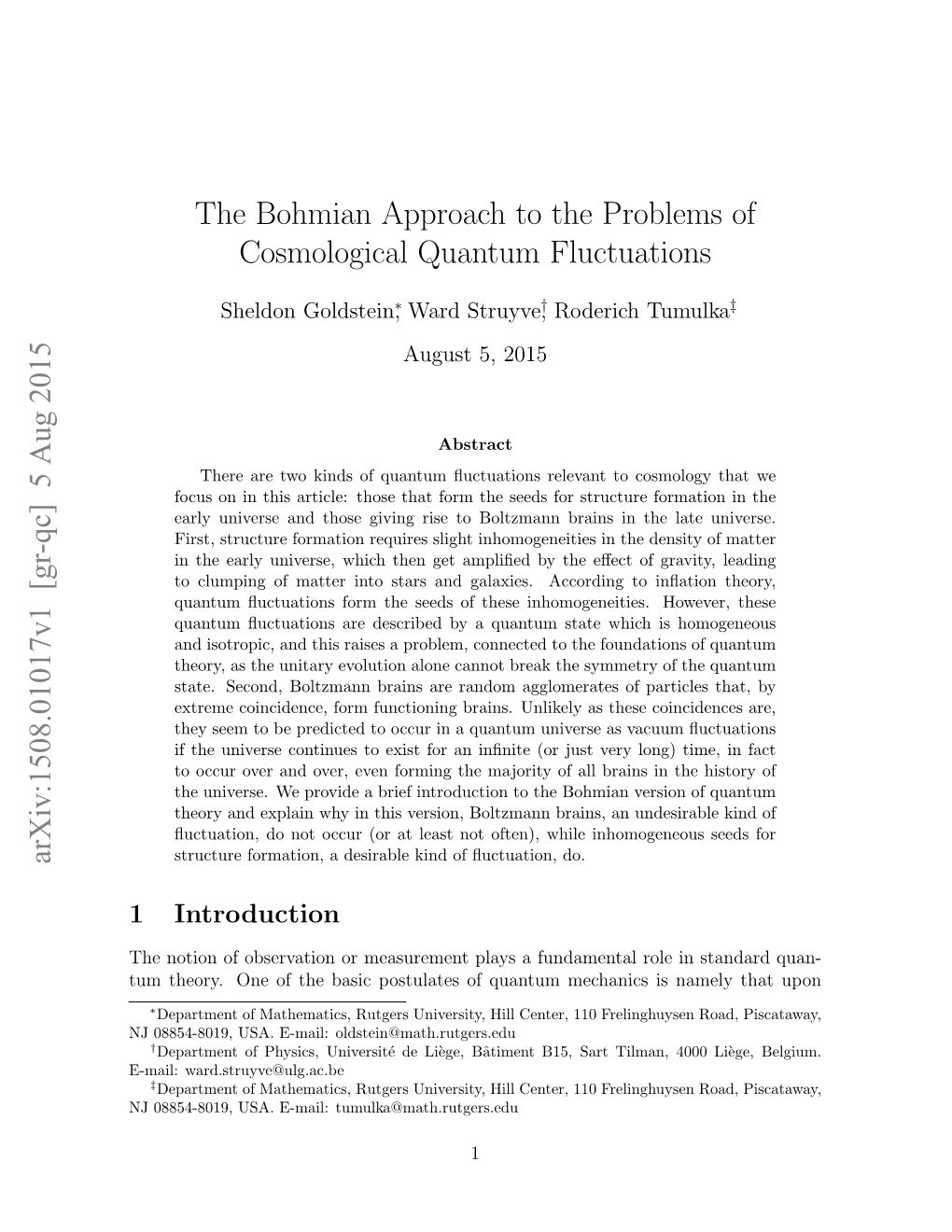 Arxiv:1508.01017V1 [Gr-Qc] 5 Aug 2015