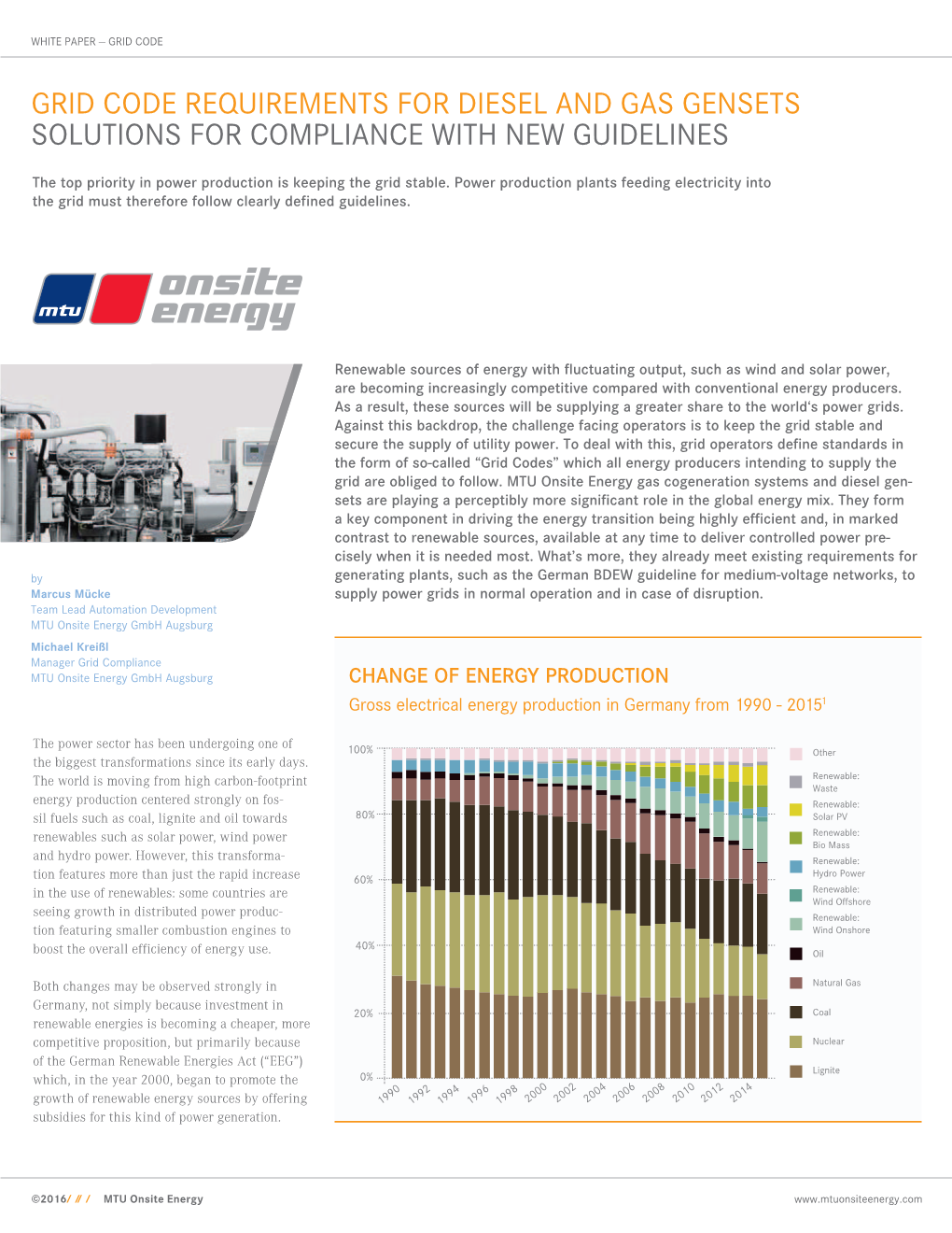 Grid Code Requirements for Diesel and Gas Gensets Solutions for Compliance with New Guidelines