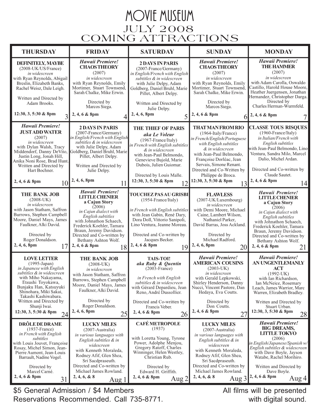 Download July 2008 Movie Schedule