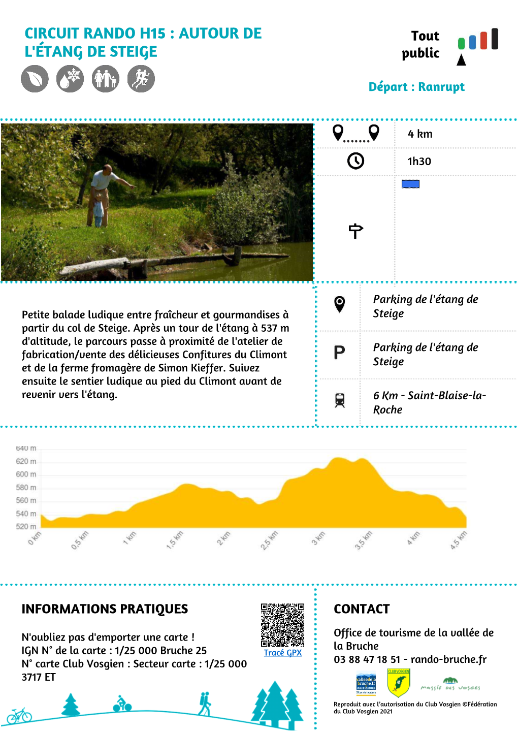 Circuit Rando H15 : Autour De L'étang De Steige