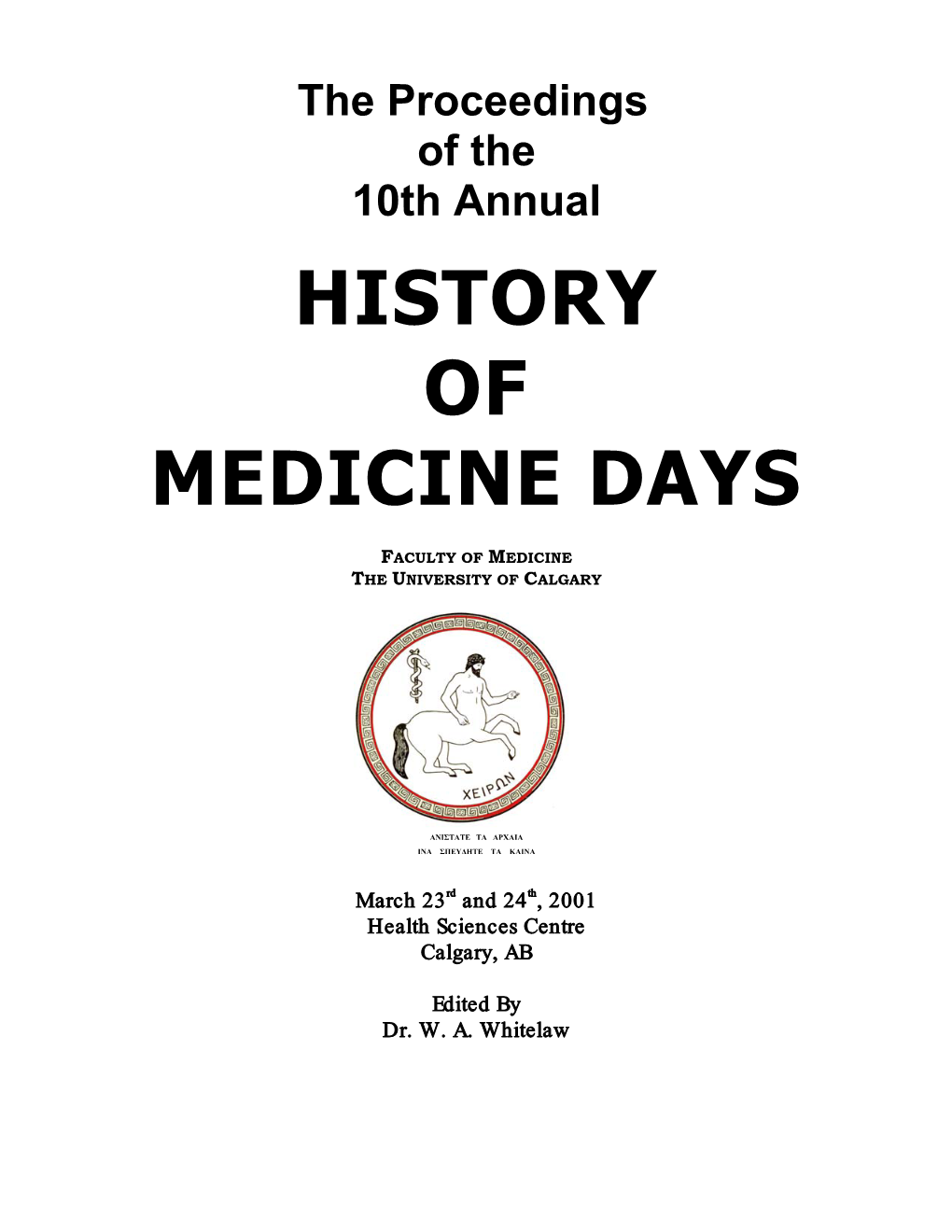 History of Medicine Days