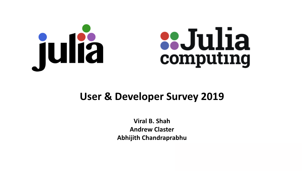 2019 Julia User & Developer Survey