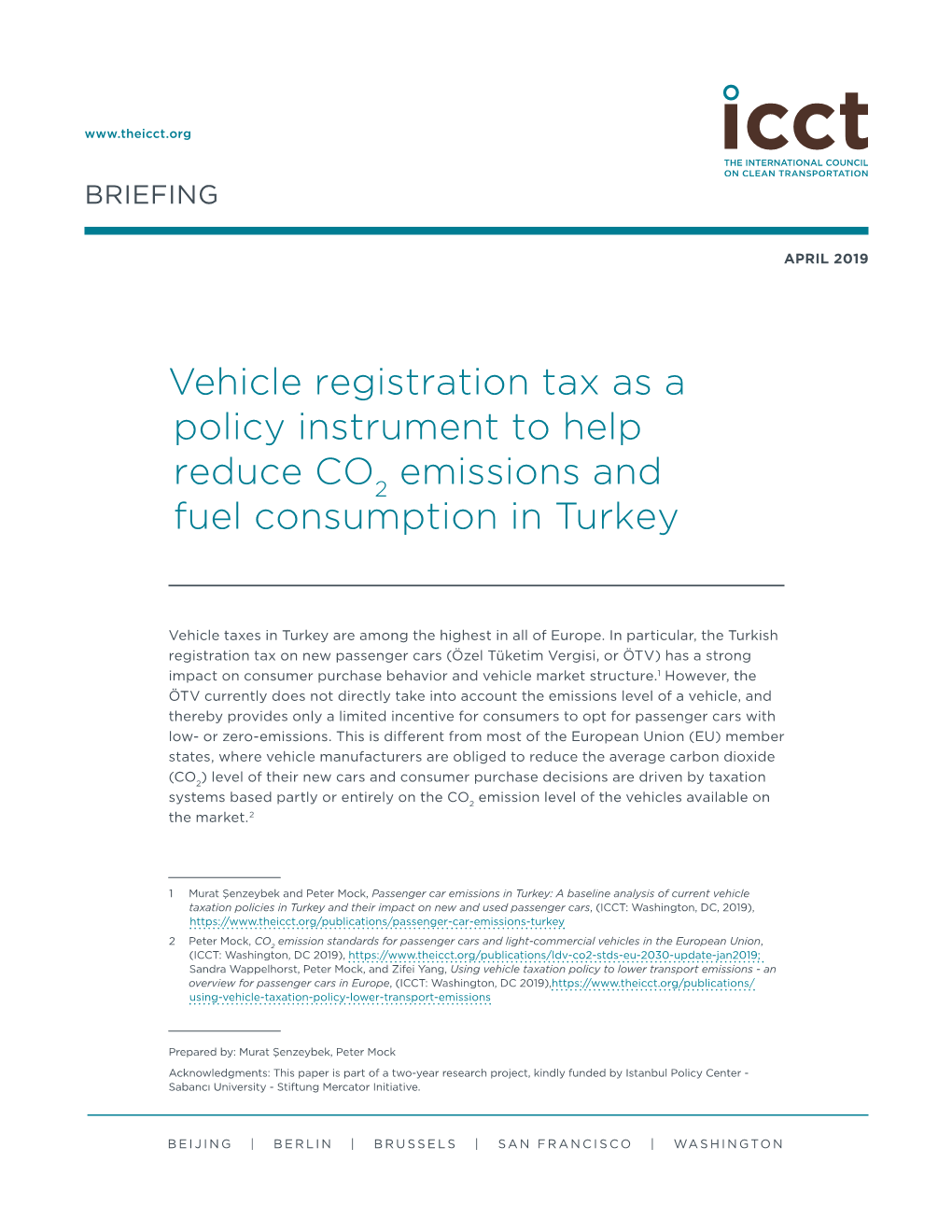 Vehicle Registration Tax As a Policy Instrument to Help Reduce CO2