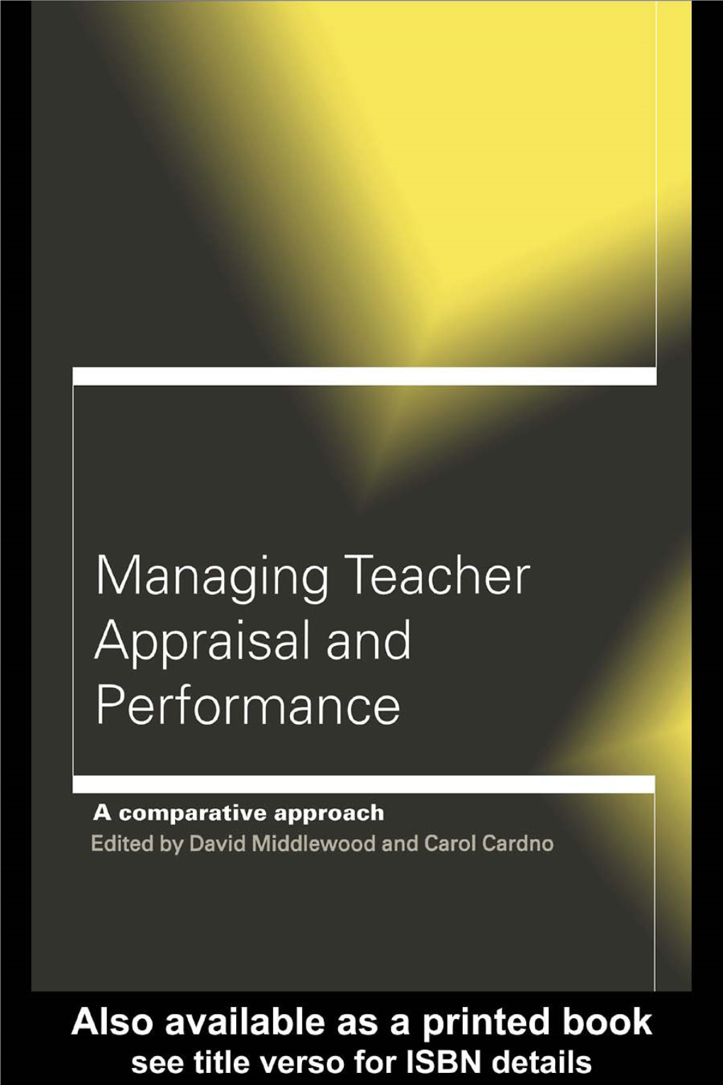 Managing Teacher Appraisal and Performance