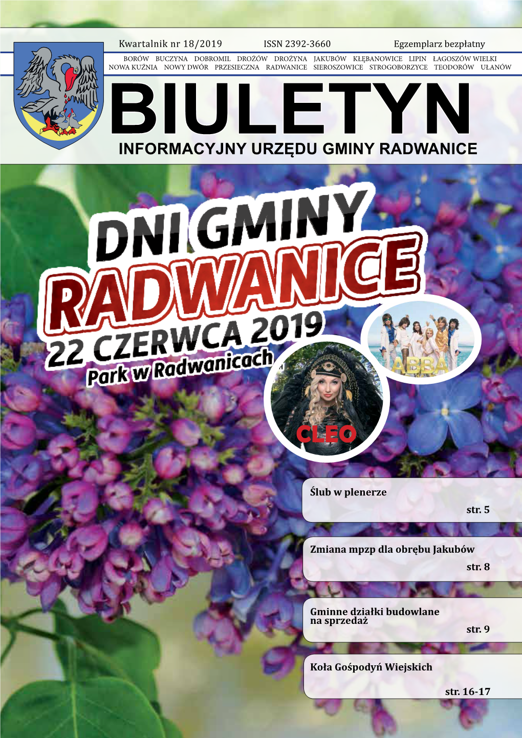 Biuletyn Nr 18” Biuletyn Informacyjny URZĘDU GMINY RADWANICE Wójt Gminy Radwanice Serdecznie Zaprasza Do Udziału W Konkursie