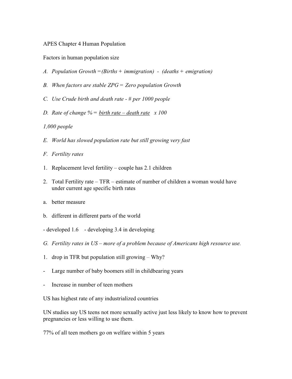 Chapter 11 Population Dynamics