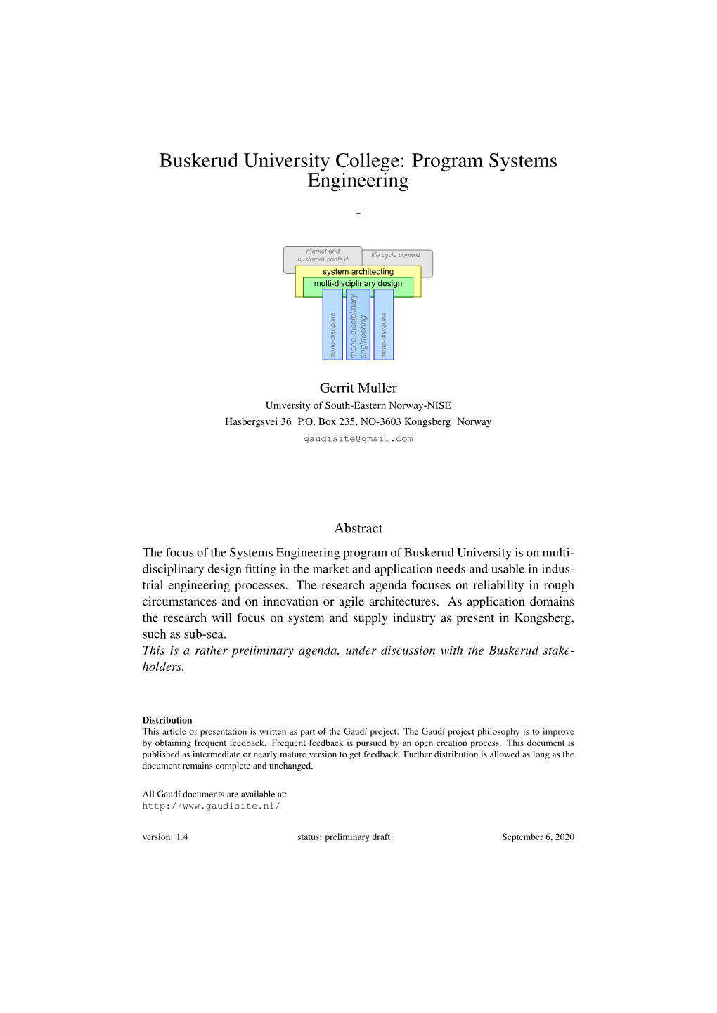 Buskerud University College: Program Systems Engineering