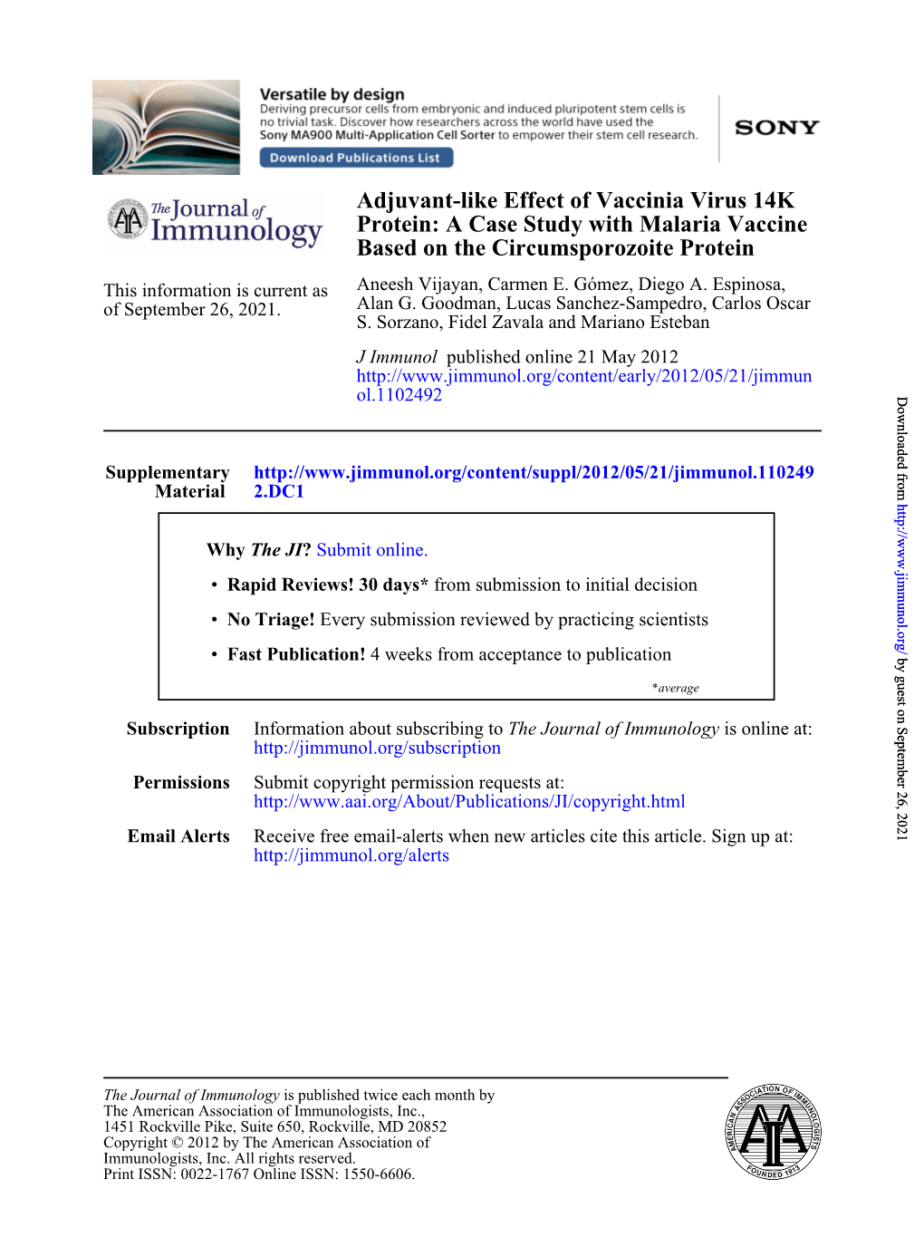 Based on the Circumsporozoite Protein Protein: a Case Study With