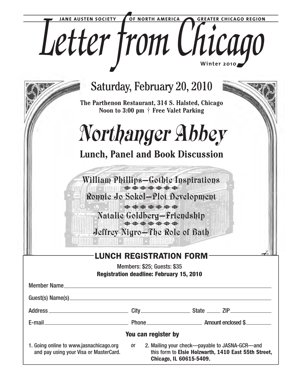 Northanger Abbey Lunch, Panel and Book Discussion