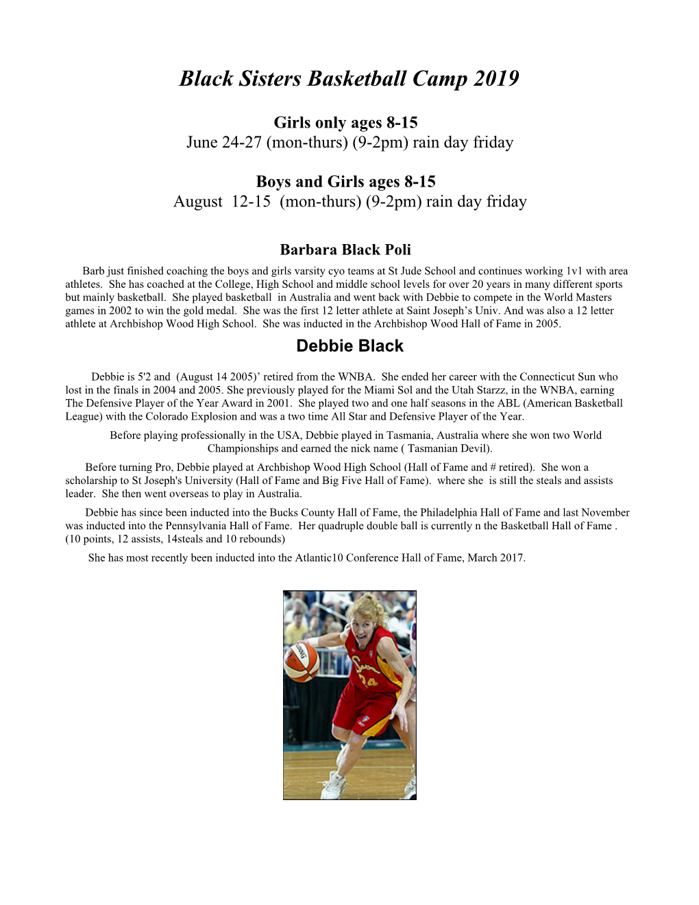 Black Sisters Basketball Camp 2019
